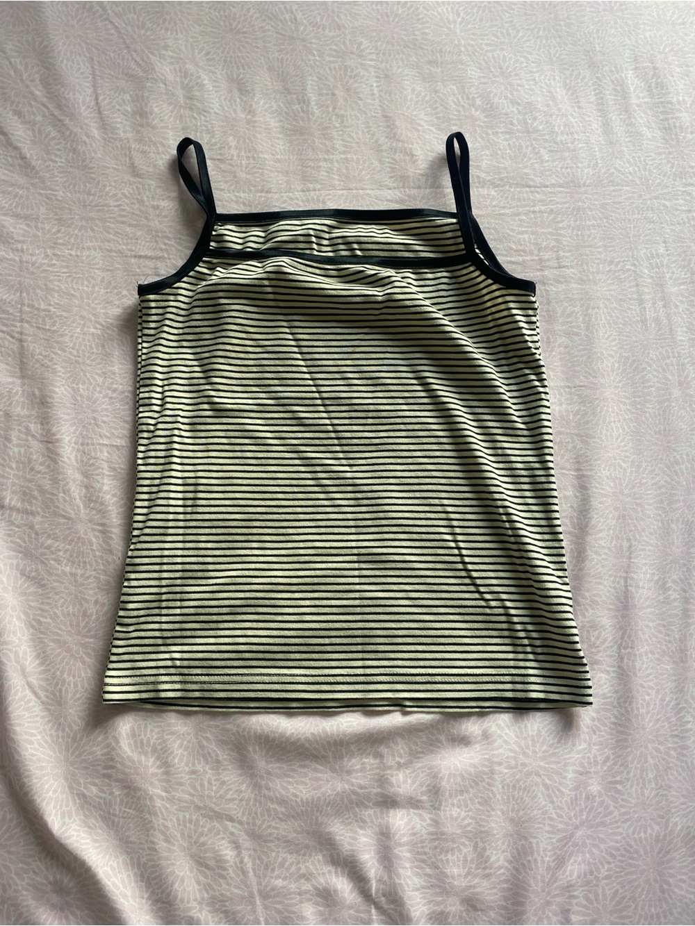 Striped Black & Cream Spaghetti Strap Camisole